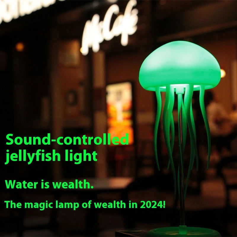 Jellyfish Mood Lamp LED Jellyfish Night Light Portable Jellyfish Lamp Jellyfish Decorations Smart Table Lamp for Bedside Desk